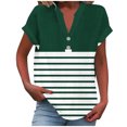 thumbnail image 1 of fatyb Womens Printed V Neck Tops Short Sleeve Button V Neck Tshirts Lightweight Summer Beach Blouses, 1 of 5