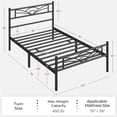 thumbnail image 4 of Yaheetech Metal Platform Bed with Cloud-inspired Design, Twin, Black, 4 of 8