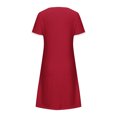thumbnail image 5 of Gspmoly Robes pour Femmes, Nouvelles Robes d'Été Décontractées pour Femmes à Col Rond, Couleur Unie, Coupe Ample, Poitrine Plissée, Manches Courtes, Robe Formelle pour Femmes, Offres des Fêtes, 5 of 5