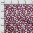 thumbnail image 2 of oneOone Silk Tabby Magenta Fabric Sea Shells Pattern Fabric For Sewing Printed Craft Fabric By The Yard 42 Inch Wide, 2 of 4