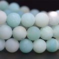 thumbnail image 2 of Angelstones Bracelet Extensible Unisexe en Perles Rondes de 8 mm avec Pierre Précieuse Amazonite Bleue Mate Naturelle, 2 of 3