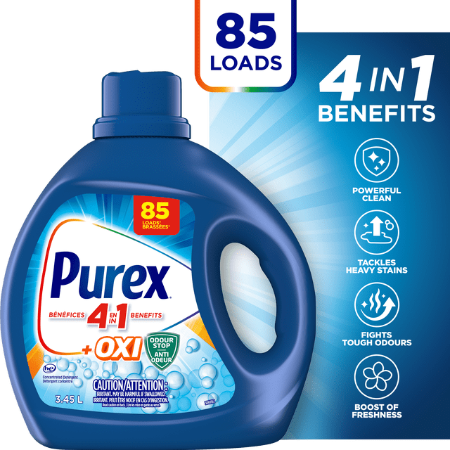 Purex® Oxi Liquid Laundry Detergent, 3.45L, 85 wash loads
