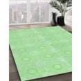 thumbnail image 3 of Ahgly Tapis Rond Lavable en Machine Intérieur Transitionnel Vert Clair, 4 Pieds Rond, 3 of 7