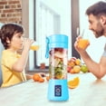 thumbnail image 4 of Cagogo Portable Blender, USB Rechargeable Personal Blender for Smoothies Shakes Protein Drinks, 6 Blade Handheld Blender with Travel Lid, Mini Juicer Blender for Gym Fitness Camping Office Home, 4 of 6