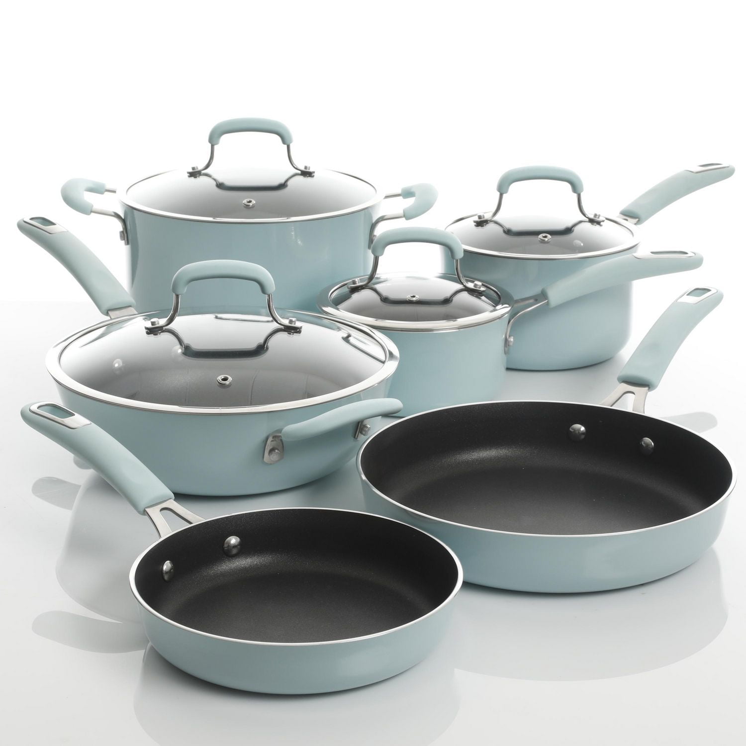 Kenmore Elite Andover Batterie de cuisine 10 pacs, Bleu Glacier