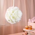 thumbnail image 1 of CHOK 2 Pack | 7” Mauve Flower Ball Silk Rose Pomander Kissing Ball, 1 of 11