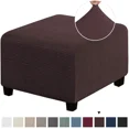 thumbnail image 1 of CHOK 3 Sizes Square Jacquard Durable Customized Stretch Footrest Ottoman Cover Folding Storage Stool Furniture Protector Slipcover (Light Grey S), 1 of 7
