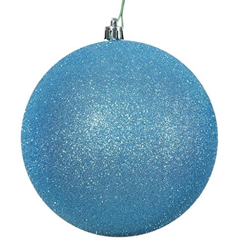 Vickerman Boule Pailletée Turquoise de 8 Pouces Ornement de Noël