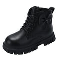 thumbnail image 1 of MIASHUI Girls Winter Boots Children Comfortable Lace-Up Side Zipper Work Boots,Black,5-5.5 Years, 1 of 6