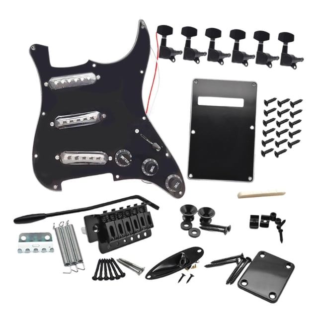 TISHITA DIY Electric Guitar Kits Portable Retro Multifunction Backplate Accesssories black B