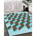 thumbnail image 3 of Ahgly Company Tapis Rond Lavable en Machine Intérieur Transitionnel Vert Olive Foncé, 3 Pieds Rond, 3 of 7