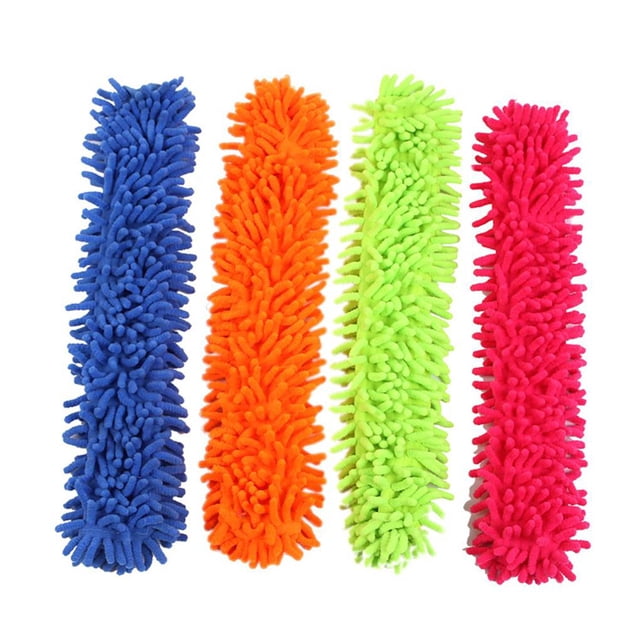 maskred Plastic Handle Chenille Microfiber Car Vehicle Cleaning Wash Duster Brush green 1Set