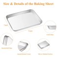 thumbnail image 2 of CNKOO Toaster Oven Pans Set of 2 Stainless Steel Toaster Oven Tray Rectangle Size 9 x 7 x 1 inch  Rust Free & Deep Edge  Thick & Sturdy  Easy Clean & Dishwasher Safe, 2 of 7
