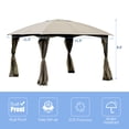thumbnail image 2 of Gymax Pavillon de Terrasse 11,5 Pi Auvent de Tente Abri pour Mariage et Fête Auvent Moustiquaire, 2 of 10