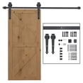 thumbnail image 1 of HOMCOM 6.6FT Sliding Barn Door Hardware Kit Barn Door Track Kit Brown, 1 of 7