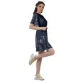 thumbnail image 3 of Moomaya Printed Moss Georgette Dresses Women A-Line Tunic With Drawstring Belt, 3 of 4
