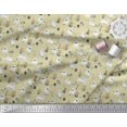 thumbnail image 2 of Soimoi Beige Crepe Silk Fabric Mushroom,Oaknut & Rabbit Animal Printed Craft Fabric by The Yard 42 Inch Wide, 2 of 3