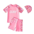 thumbnail image 2 of TopLLC Ensembles de Blouses et Chemises à Manches Courtes à Col Rond Mode Fille Maillot de Bain Deux Pièces Hauts à Manches Courtes Col Rond Ensembles de Shorts Ensemble Fille, 2 of 4