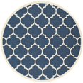 thumbnail image 1 of Safavieh Courtyard Collection Tapis Rond Intérieur Extérieur, 6 Pieds7', Fabriqué à la Machine, Polypropylène, 1 of 1