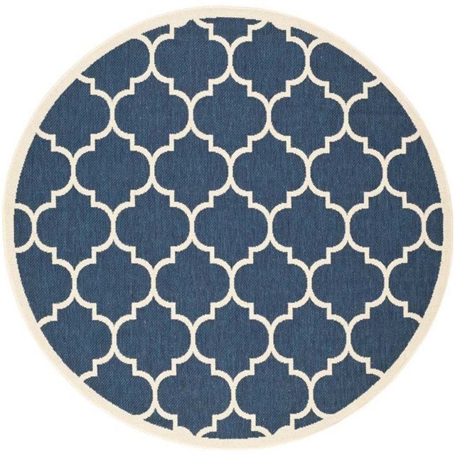 Safavieh Courtyard Collection Tapis Rond Intérieur Extérieur, 6 Pieds7', Fabriqué à la Machine, Polypropylène