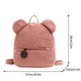 thumbnail image 3 of ZZkhGO Cute Bear Ears Backpack, Lambskin Kids Rucksack Pack, Adjustable Shoulder Bag for Daily Travel, 3 of 6