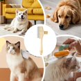 thumbnail image 3 of Flea Comb for Cats, SelfCleaning Flea Comb for LongHaired Dogs Gentle Grooming Brush with Release Button, Yellow Ref: 6976, 3 of 5