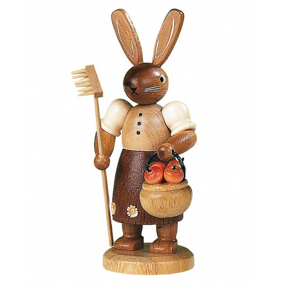 Lapin de Pâques, Femme, Jardinier, Hauteur 11 cm / 4 Pouces, Erzgebirge original par Muller Seiffen