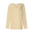 thumbnail image 4 of Timegard Hauts à Oeillets pour Femmes Col en V Échancré Blouse à Boutons Chic Décontractée Manches Longues Hauts Amples Automne, 4 of 4
