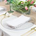 thumbnail image 2 of [Clear Hammered With Gold Rim 8 Pack] 13'' Charger Plates Clear Hammered With Gold Rim Plastic Heavy Duty Disposable Dinner Chargers Servew, 2 of 7