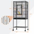 thumbnail image 2 of BeesClover Large Bird Cage, 160cm H Birdcage with Detachable Storage Shelf for Parakeets Parrots Conures Lovebird Cockatie, 2 of 7