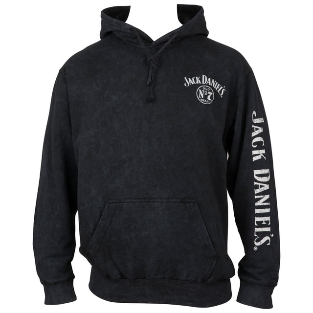 Jack Daniel's No. 7 Mineral Wash Front and Back Print Pull-Over Hoodie-2XLarge