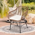 thumbnail image 3 of Costway 3PCS Patio Rattan Bistro Set Coffee Table Armchair Garden Beige Cushion, 3 of 10
