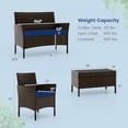 thumbnail image 3 of Costway 8 PCS Patio Furniture Set with Washable Cushions and Tempered Glass Coffee Table Navy, 3 of 9