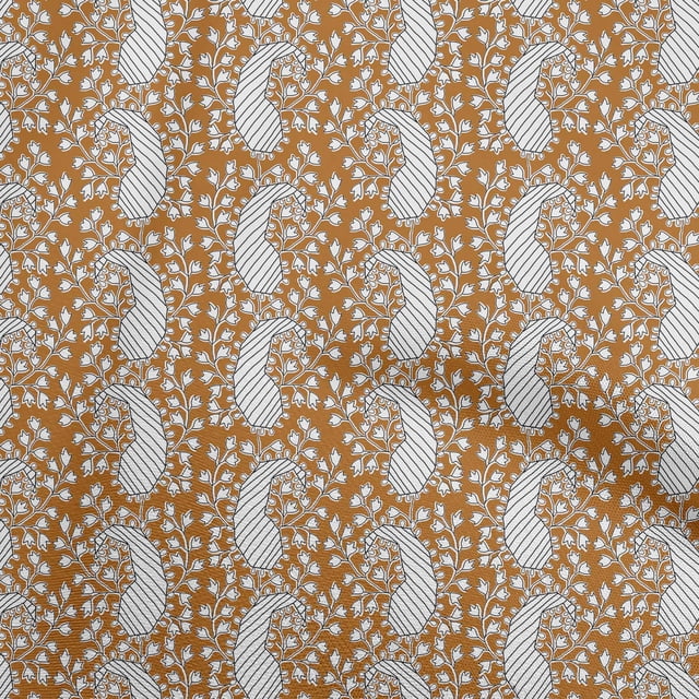 oneOone Georgette Viscose Orange Fabric Block Craft Projects Decor Fabric Printed By The Yard 42 Inch Wide-F3