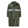 thumbnail image 2 of LOVZFMLL Jackets for Men Rainstorm Proof Long Raincoat PVC Hiking Raincoat Solid Color Reflective Strip Men's Long Sleeved Raincoat, 2 of 6