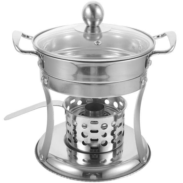 KAKOWELY hotpot pot Single Hot Pot with Stove Stainless Steel Hot Pot Household Hot Pot Stock Pot Stove Design Hot Pot9.06"X7.48"X7.09"