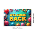 thumbnail image 1 of Welcome Back Banner Gradient Heart Stars Party Decoration Background Backdrop for Office Classroom Event Photography Celebration Decors, 1 of 4