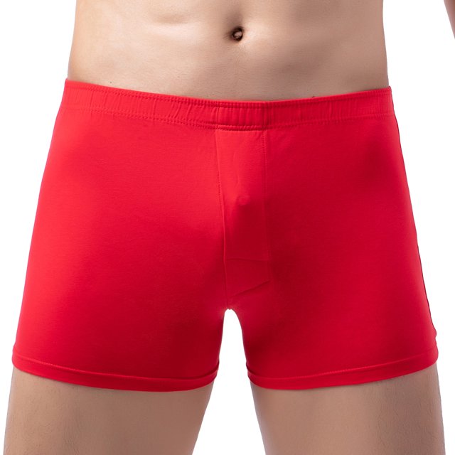 RXIRUCGD sous-Vêtements pour Hommes Hommes Décontracté Mode Uni Aguichant Taille Élastique Respirant Boxeurs Caleçons Courts Boxeurs pour Hommes Rouge