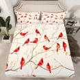 thumbnail image 2 of Erosebridal Cardinal Bird Queen Sheet Sets, Tree Branches Bedding, 4-Piece, 2 of 6