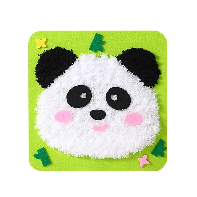Embroidery Kit with Non-Woven Fabric Substrate, Yarn, Needle and Patch, 21 cm x 21 cm