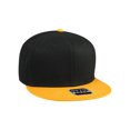 thumbnail image 1 of Cotton Twill Flat Bill 6 Panel Mid Profile Snapback Hat, Gold/Black, 1 of 2