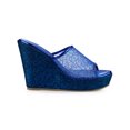 thumbnail image 3 of BLISSFUL STEP Sandales pour Femmes à Plateforme Compensée à Paillettes Sandales à Enfiler Bleu 6,5, 3 of 7