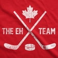 thumbnail image 2 of Mens The Eh Team Canadian Hockey Sticks Funny Canada Gift Cool Graphic Tee (Red) - S, 2 of 3