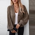 thumbnail image 2 of Pisexur Womens Jacket Open Front Cardigans Trench Coats Fall Jackets Women Round-Neck Solid Color Fall And Winter Long Sleeve Pullover Sweater, 2 of 9