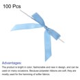 thumbnail image 4 of Unique Bargains 100Pcs Mini Ribbon Bow 3.5' Twist Tie Mini Fabric Satin Ribbon Flower Bows Craft DIY Sewing Wedding Bows Blue, 4 of 5