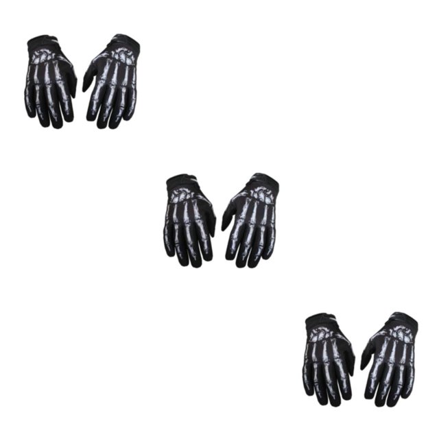 Decodeary Lightweight And Shockproof Skeleton Riding Gloves For Autumn Winter Breathable And Comfortable Durable Waterproof white S 3Set