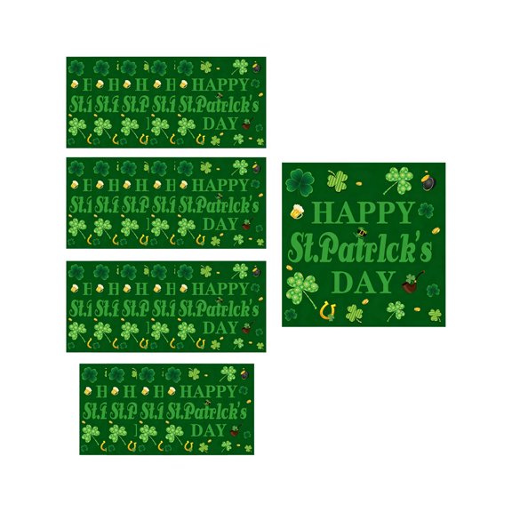 Assiettes Jetables de la Saint-Patrick 7 Po et 9 Po Trèfle Vert Motif Pièce d'Or Ensemble de Vaisselle en Papier
