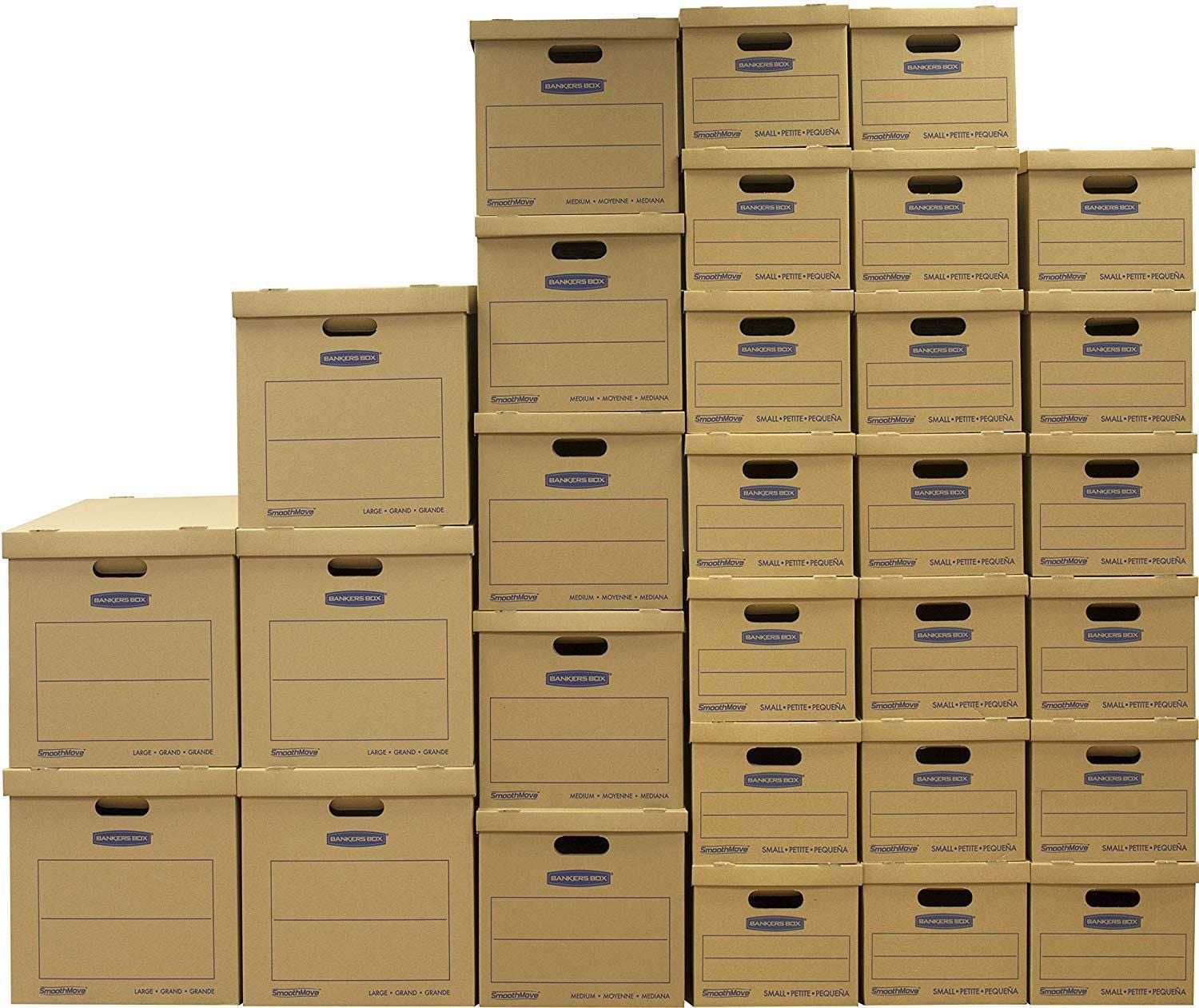 Bankers Box - SmoothMove™, Kit classique, 20 petites/5 moyenne./5 grandes boîtes,  30 Paq.