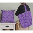 thumbnail image 5 of Soimoi Purple Velvet Fabric Floral Love Text Decor Fabric Printed Yard 60 Inch Wide, 5 of 5