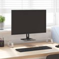thumbnail image 1 of vidaXL Monitor Stand White 80x20x8 cm Tempered Glass and Metal, 1 of 5